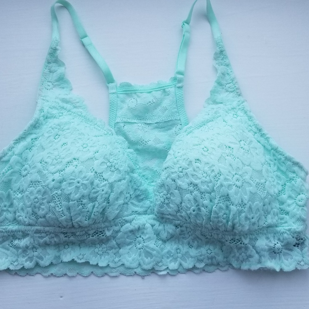 Aerie Small Lace Padded Racerback Bralette Bra